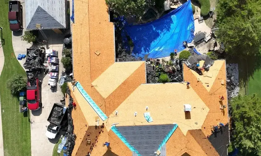 Professional Storm Damage Roof Repair being performed in Seminole